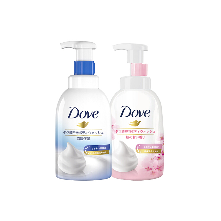 【勿拍】多芬(DOVE)沐浴露套装浓密沐浴泡泡系列深层营润400g+樱花甜香40