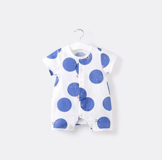 【勿拍】夏季新品宝宝纯棉中开扣短袖爬服