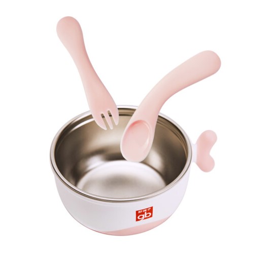 【勿拍】儿童不锈钢餐具套装 宝宝隔热碗 保温碗 